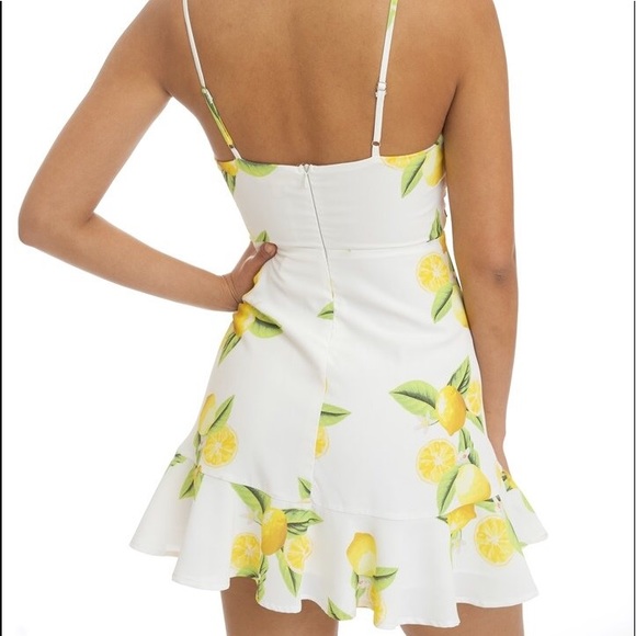 🍋LAST ONE🍋 Lemon Ruffle Flirty Mini Summer Dress - Picture 5 of 8